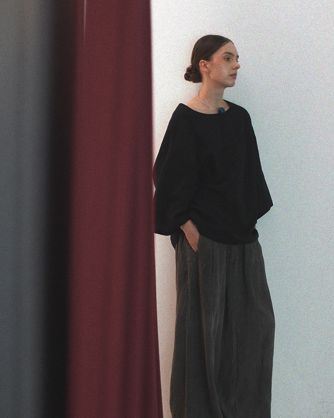 Crew Neck Half Sleeve Over Pullover〈 000008-12 〉