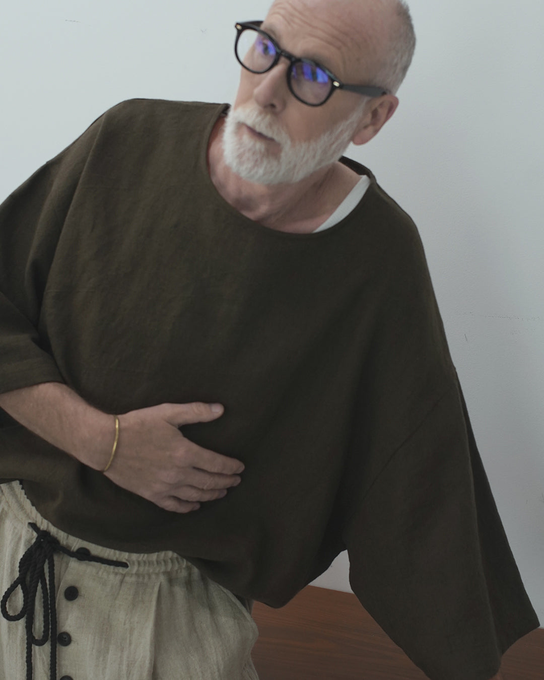 Crew Neck Half Sleeve Over Pullover〈 000008-03 〉