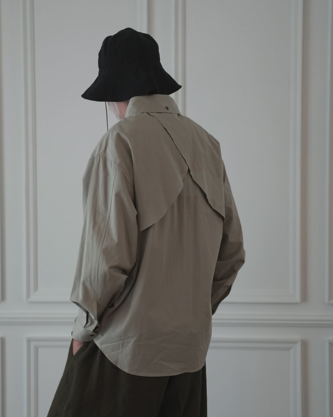 Layered Design Dress Military Shirt.