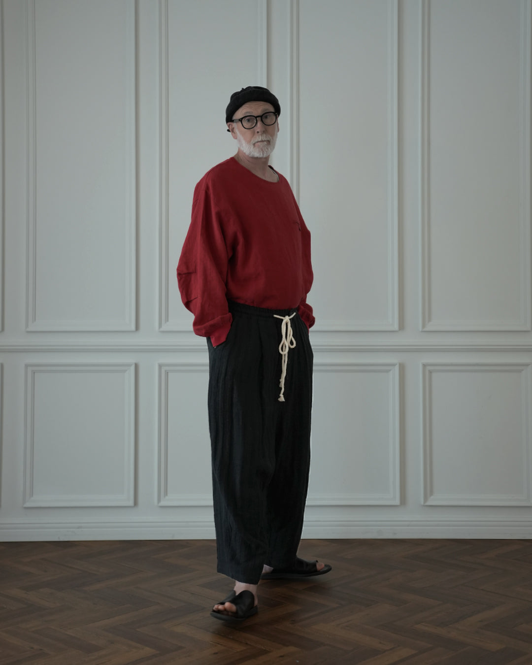 Ankle Length Easy Sarouel Pants〈 000011-14 〉