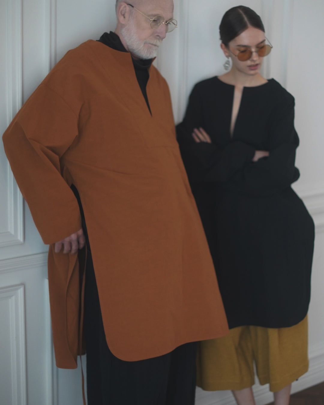 Key Neck Side Slit Long Length Pullover Shirt.