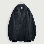 Back-Open Peak Lapel Double-Breasted Over Jacket.