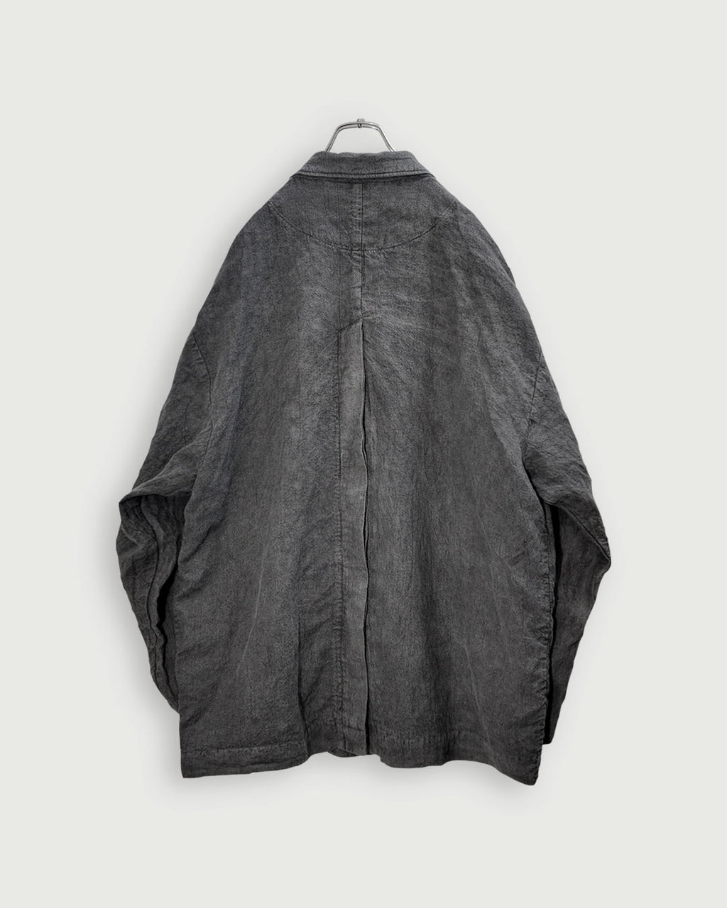 Back-Open Peak Lapel Double-Breasted Over Jacket <#gray>