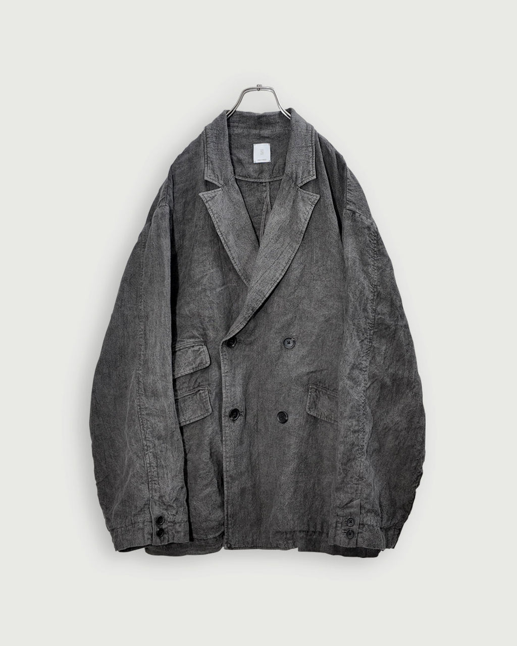 Back-Open Peak Lapel Double-Breasted Over Jacket.