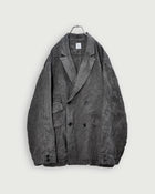 Back-Open Peak Lapel Double-Breasted Over Jacket.