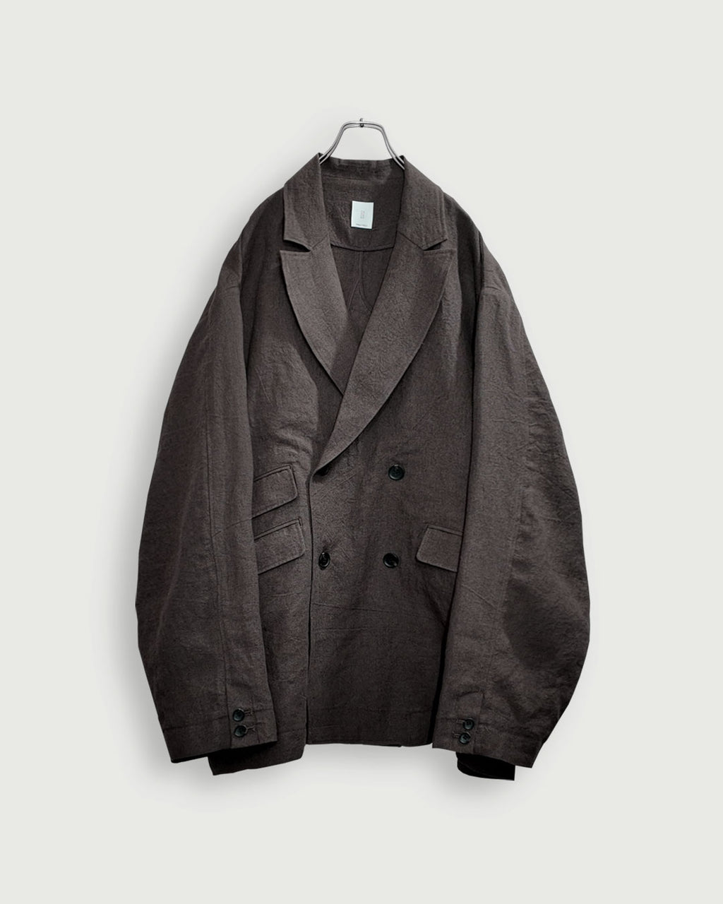 Back-Open Peak Lapel Double-Breasted Over Jacket.