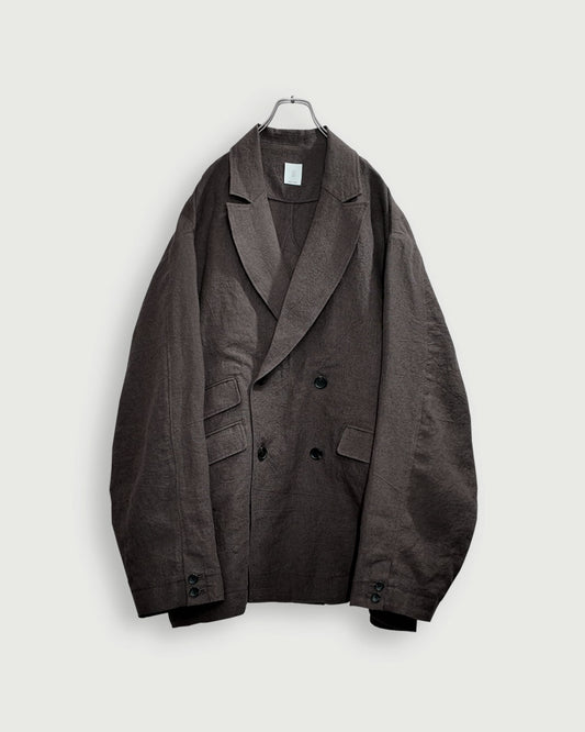 Back-Open Peak Lapel Double-Breasted Over Jacket