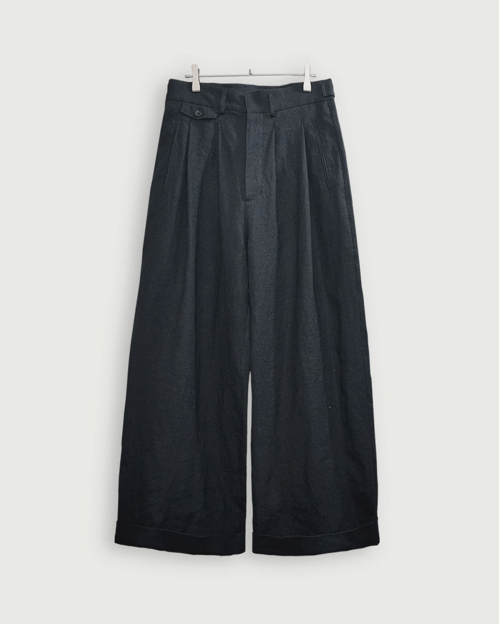 Double Hem Coin Pocket 2Tuck Wide Slacks.