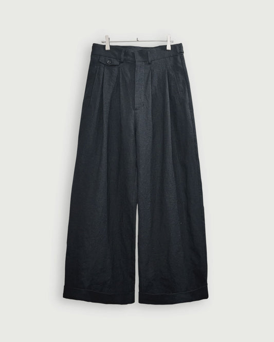 Double Hem Coin Pocket 2Tuck Wide Slacks