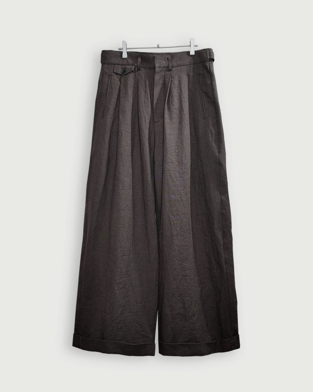 Double Hem Coin Pocket 2Tuck Wide Slacks.