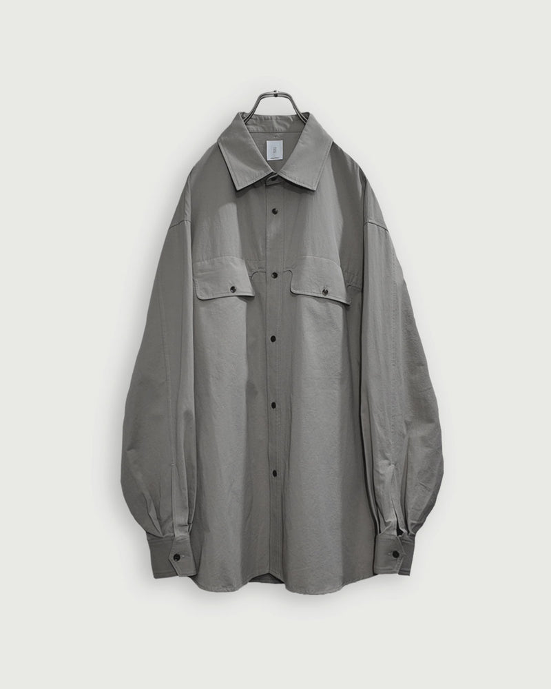 Layered Design Dress Military Shirt.