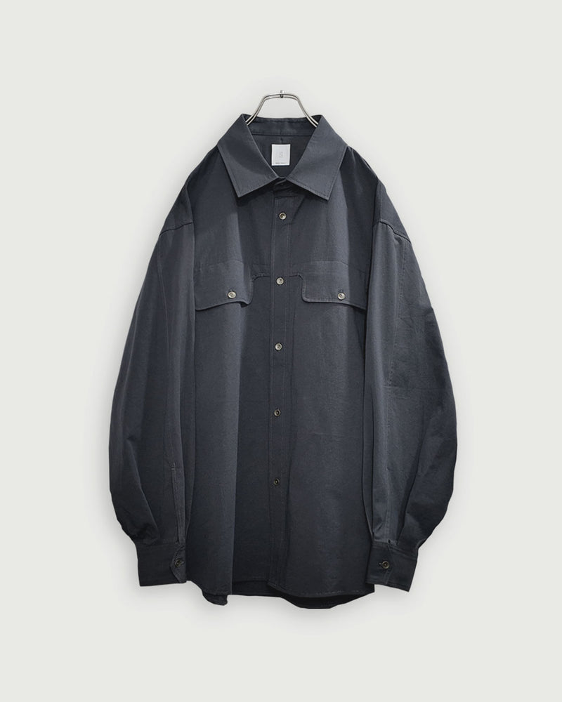 Layered Design Dress Military Shirt.