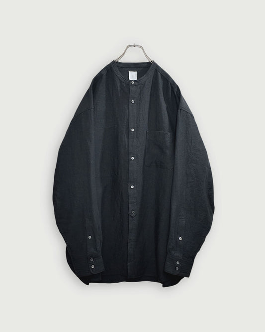 Band Collar Henley Neck Like Atelier Shirt.