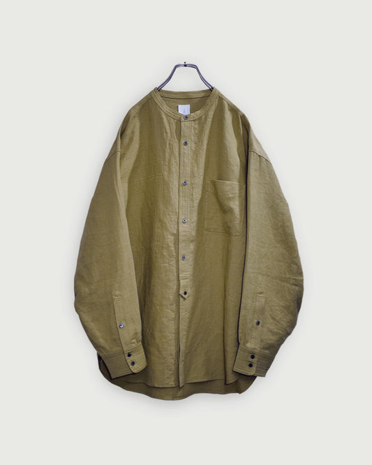 Band Collar Henley Neck Like Atelier Shirt.