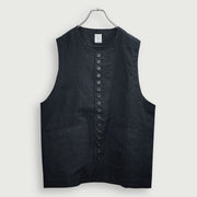 Button Design Crew Neck Vest.