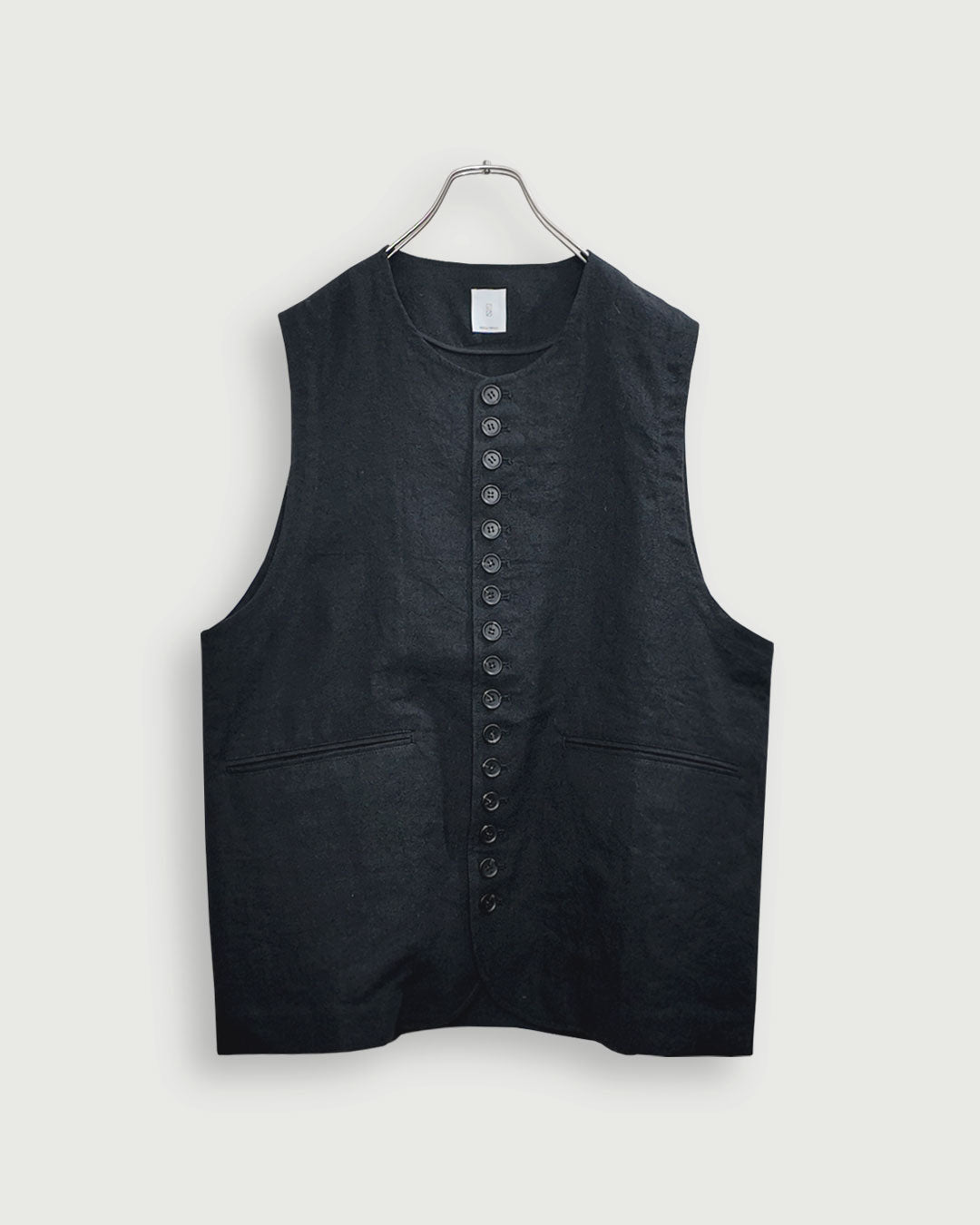 Button Design Crew Neck Vest.