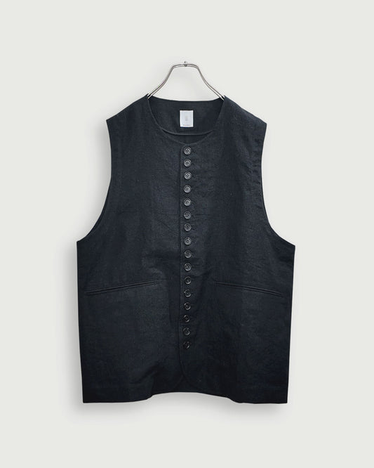Button Design Crew Neck Vest.