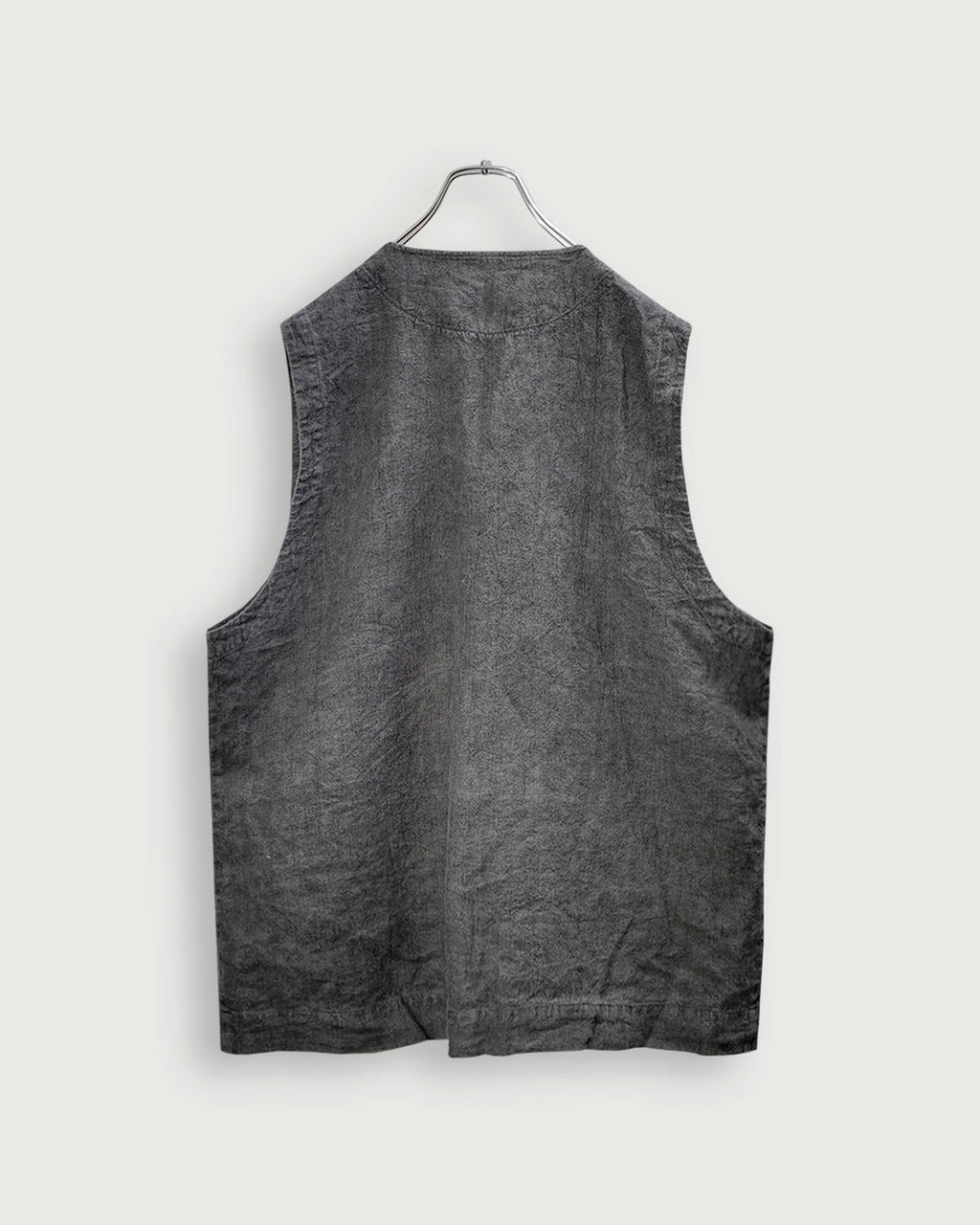 Button Design Crew Neck Vest <#gray>