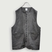 Button Design Crew Neck Vest.