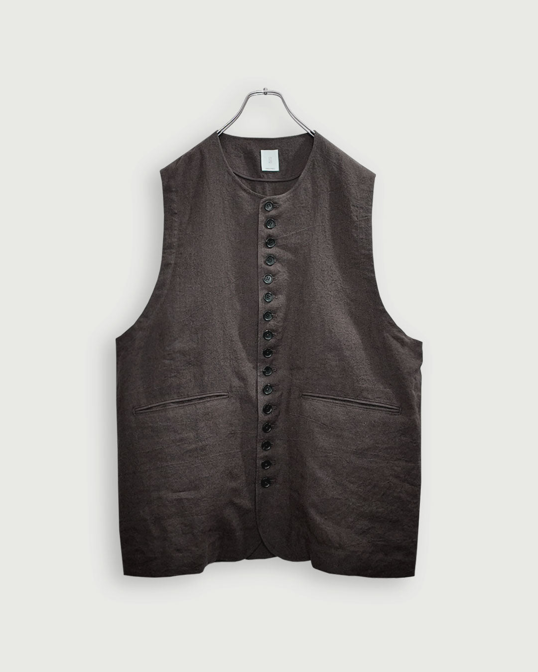 Button Design Crew Neck Vest.