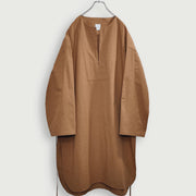 Key Neck Side Slit Long Length Pullover Shirt.