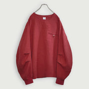 Crew Neck LS Tuck Rib Pullover.
