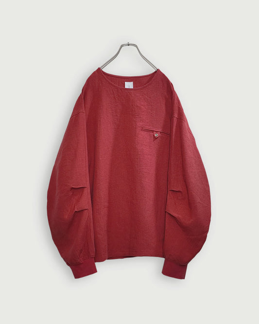 Crew Neck LS Tuck Rib Pullover.