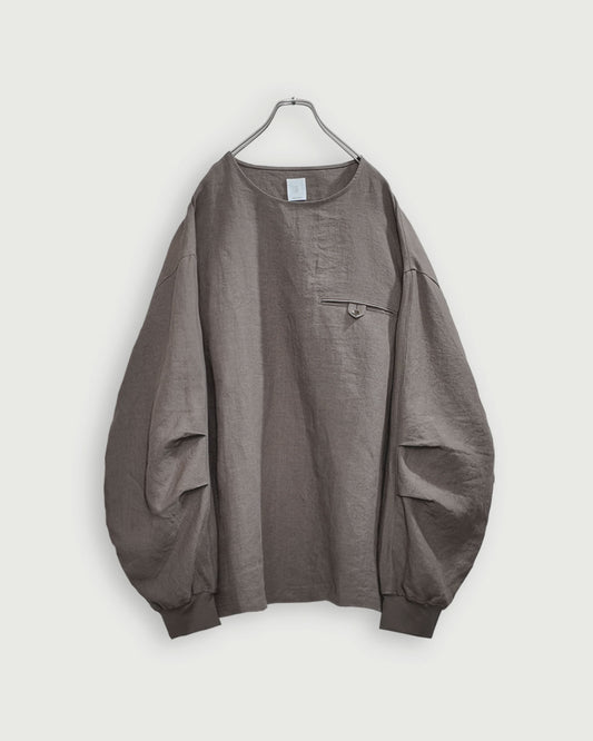Crew Neck LS Tuck Rib Pullover.