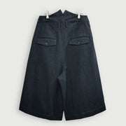 High Waist 2 Tuck Wide Half Trousers.
