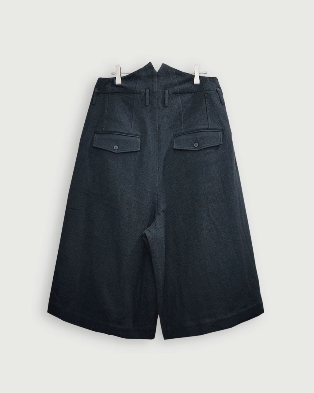 High Waist 2 Tuck Wide Half Trousers.