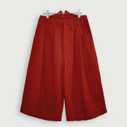 High Waist 2 Tuck Wide Half Trousers.