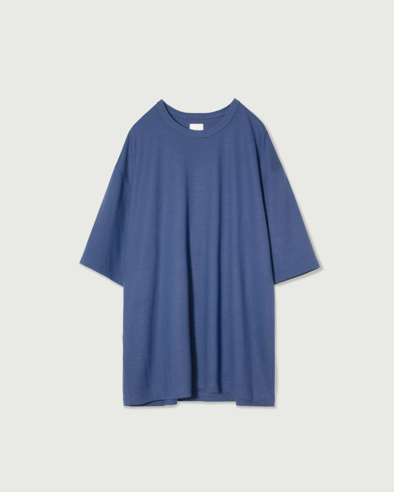 Super100s WOOL Plating Jersey S/S Logo TEE <#royal blue>