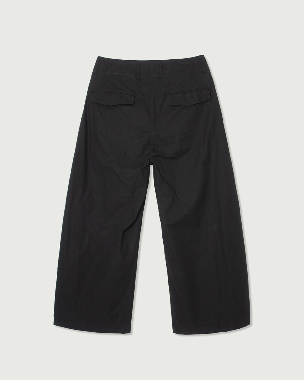 Oiled Wax Washed Moleskin Wide Baggy Pants <#black>