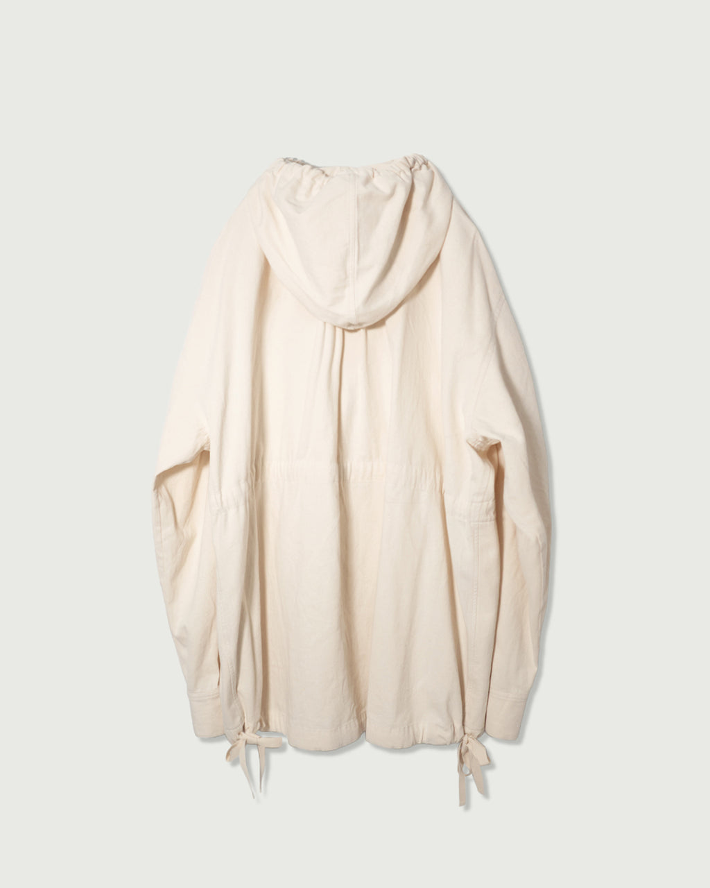 Brushed Cotton Flannel Biowash French Anorak Parka <#ivory>