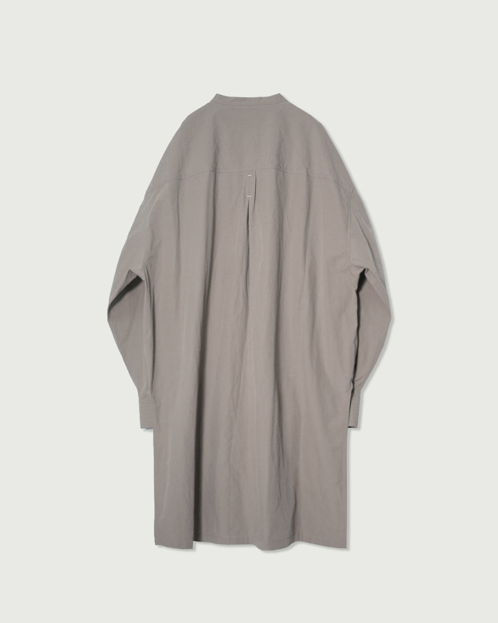 Cotton Typewriter Round Slit Long Officer Shirt <#greige>