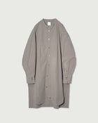 Cotton Typewriter Round Slit Long Officer Shirt <#greige>