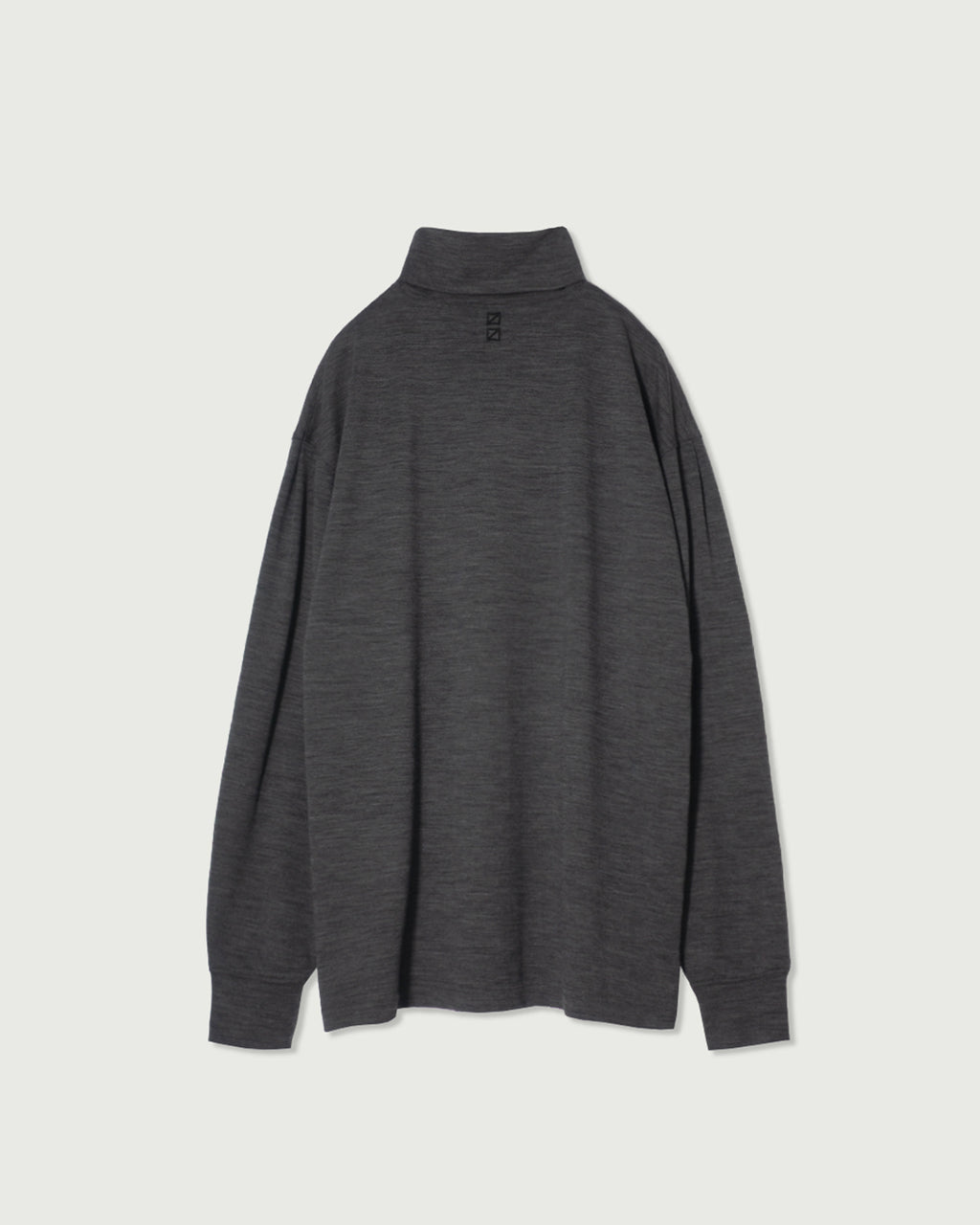 Super100s WOOL Plating Turtleneck L/S Logo TEE <#heather gray>