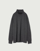 Super100s WOOL Plating Turtleneck L/S Logo TEE <#heather gray>