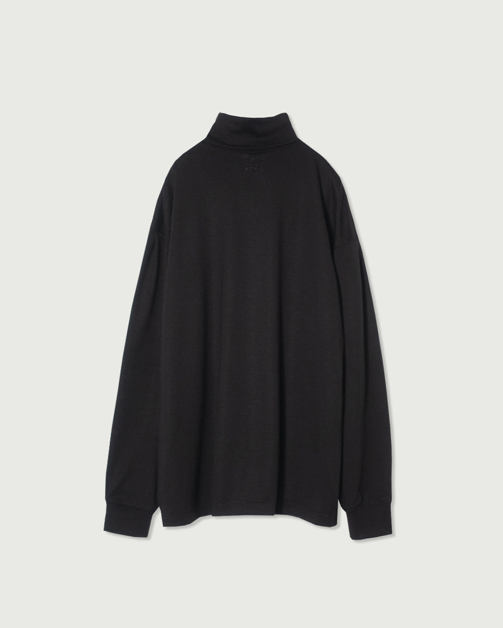 Super100s WOOL Plating Turtleneck L/S Logo TEE <#black>