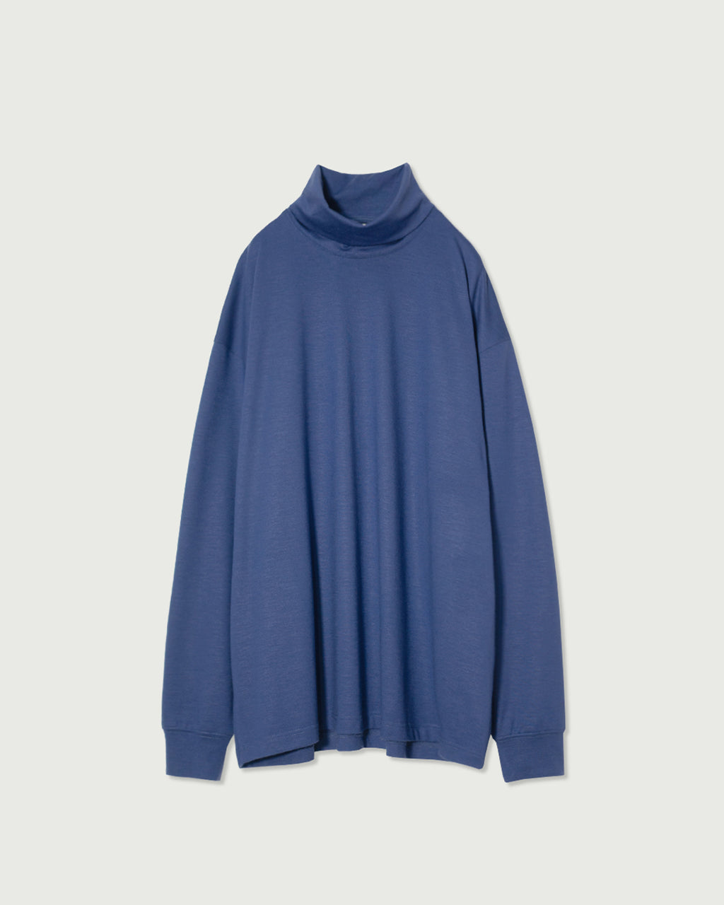 Super100s WOOL Plating Turtleneck L/S Logo TEE <#royal blue>