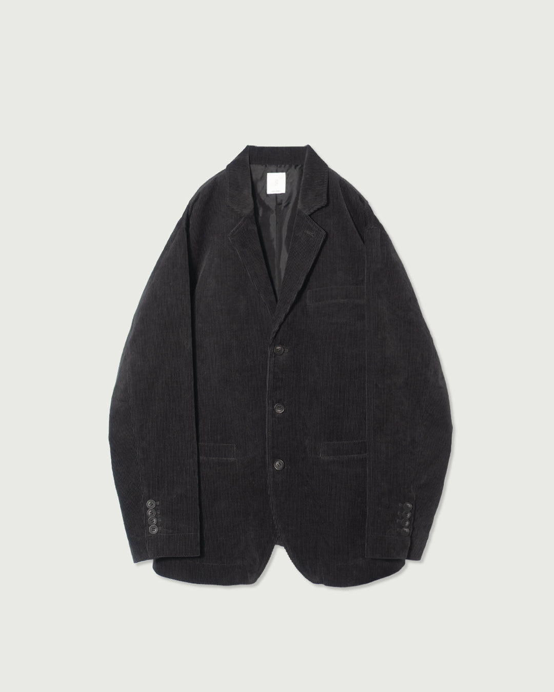 Vintage Washed Corduroy Single Tailored Jacket <#ink black&gt