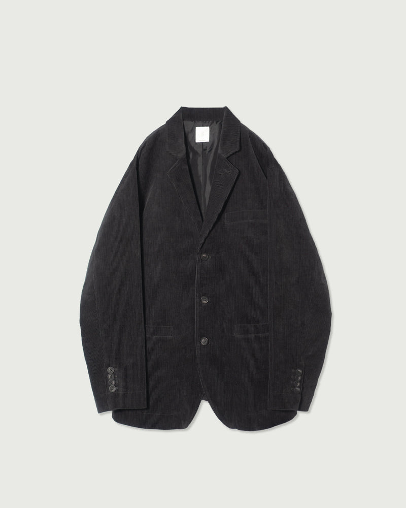 Vintage Washed Corduroy Single Tailored Jacket <#ink black>