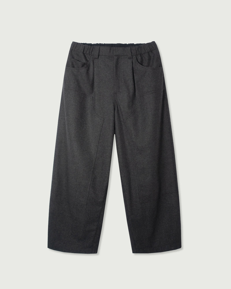 Wool Blend Tweed Double-Knee Painter's Work Pants <#black>