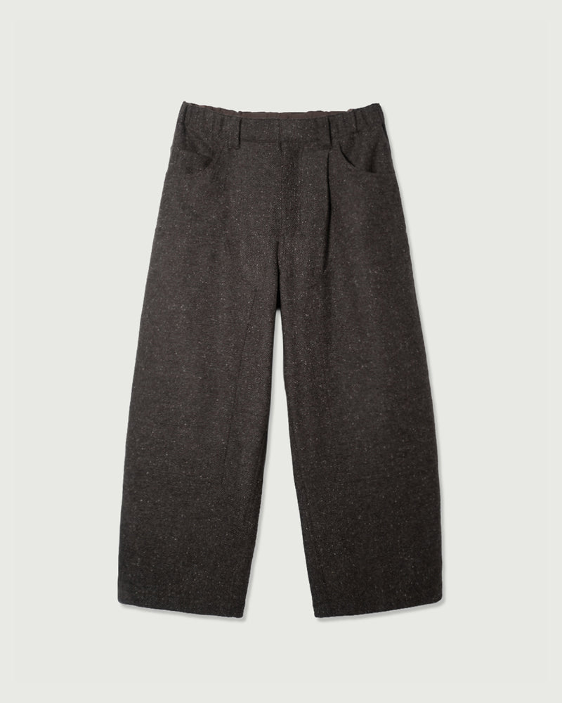 Wool Blend Tweed Double-Knee Painter's Work Pants <#brown>