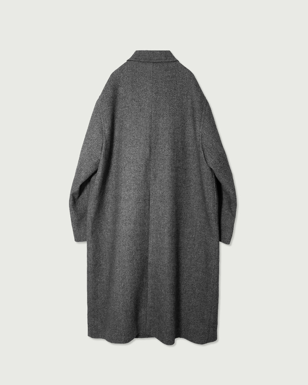 Wool Blend Double-Breasted Long Coat <#gray>