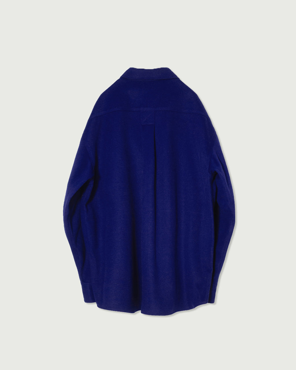Wool Blend Heavy Flannel Wide Tuck Over Shirt <#royal blue>
