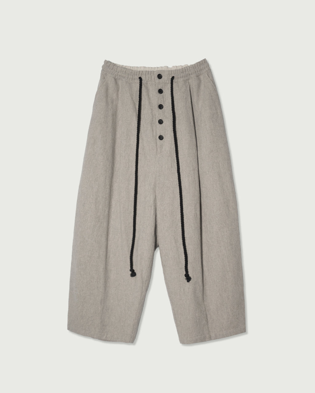 Shetland Wool Linen Rope Belt Easy Sarouel Pants <#light gray>
