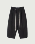 Shetland Wool Linen Rope Belt Easy Sarouel Pants <#black>