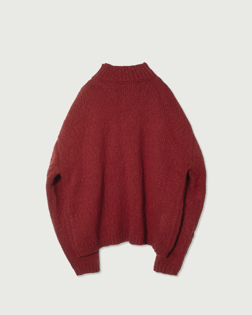 Wool Blend High Neck Hand-like Knit / Sweater <#red>
