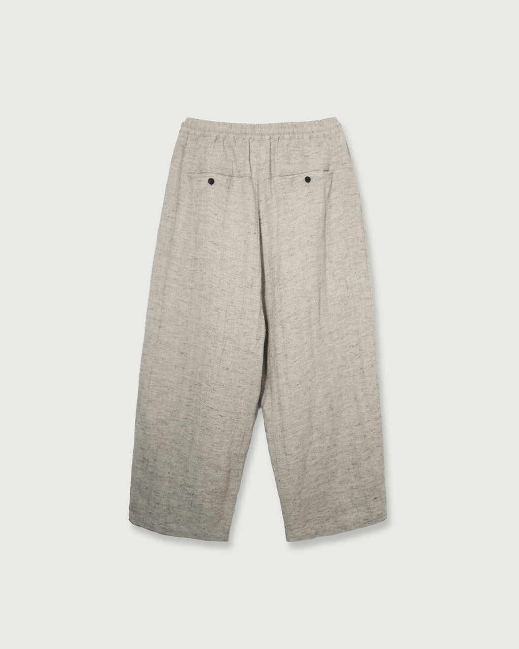 Linen Herringbone Button-Fly Easy Sarouel Pants <#heather gray>